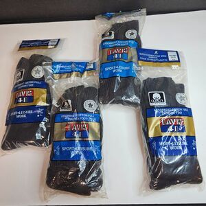 NOS Lot of 4 Davis 40 2-pack Men's Socks 10-13 Cotton Full Cushion Black